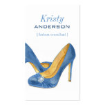 Tarjeta de visita azul de los tacones altos del sa