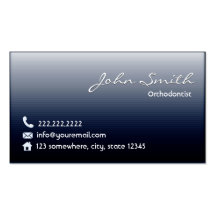 Tarjeta de visita azul de medianoche del Orthodont