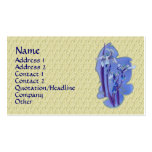 Tarjeta de visita azul del diseño floral del iris