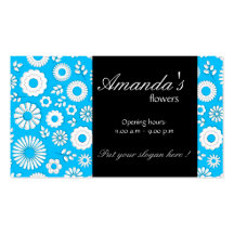 Tarjeta de visita azul floral del verano