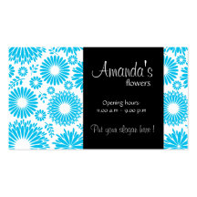 Tarjeta de visita azul floral del vintage