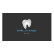 Tarjeta de visita azul gris simple del dentista