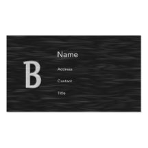 Tarjeta de visita biselada blanco y negro de "B"