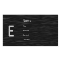 Tarjeta de visita biselada blanco y negro de "E"