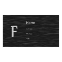 Tarjeta de visita biselada blanco y negro de "F"
