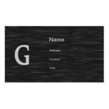 Tarjeta de visita biselada blanco y negro de "G"