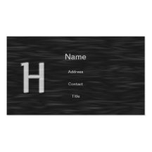 Tarjeta de visita biselada blanco y negro de "H"