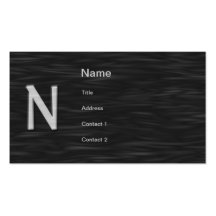 Tarjeta de visita biselada blanco y negro de "N"