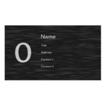 Tarjeta de visita biselada blanco y negro de "O"