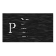Tarjeta de visita biselada blanco y negro de "P"