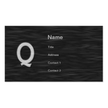 Tarjeta de visita biselada blanco y negro de "Q"