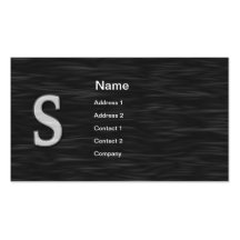 Tarjeta de visita biselada blanco y negro de "S"