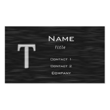 Tarjeta de visita biselada blanco y negro de "T"