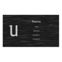 Tarjeta de visita biselada blanco y negro de "U"