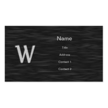 Tarjeta de visita biselada blanco y negro de "W"