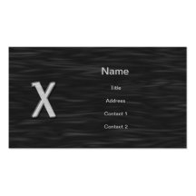 Tarjeta de visita biselada blanco y negro de "X"