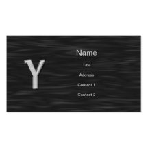 Tarjeta de visita biselada blanco y negro de "Y"