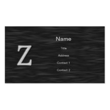 Tarjeta de visita biselada blanco y negro de "Z"