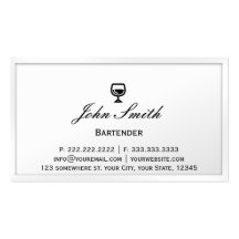Tarjeta de visita blanca elegante del camarero de 