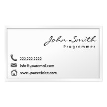 Tarjeta de visita blanca moderna del programador d
