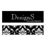 Tarjeta de visita blanca negra elegante de moda de