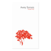 Tarjeta de visita blanca simple del árbol rojo