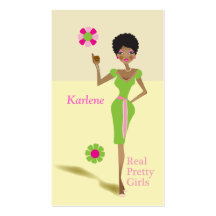 Tarjeta de visita bonita real de los chicas de la 