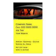 Tarjeta de visita BRITÁNICA del taxi