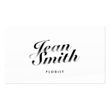 Tarjeta de visita caligráfica con clase del floris