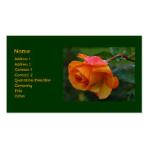Tarjeta de visita color de rosa anaranjada