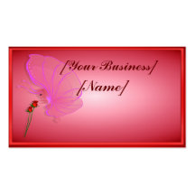 Tarjeta de visita color de rosa de señora Butterfl
