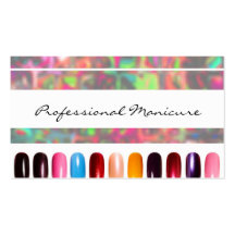 Tarjeta de visita colorida del manicuro del esmalt