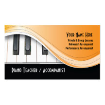 Tarjeta de visita con clase del profesor de piano