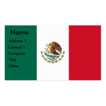 Tarjeta de visita con la bandera de México