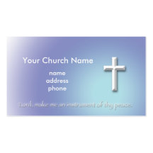 Tarjeta de visita cristiana cruzada de la paz