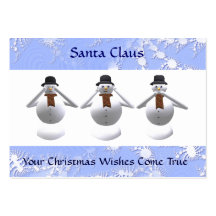 Tarjeta de visita de 3 navidad de los muñecos de n