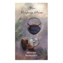Tarjeta de visita de abastecimiento del bar de vin