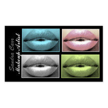 Tarjeta de visita de cuatro labios del color