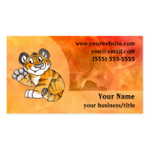 Tarjeta de visita de Cub de tigre - naranja ardien