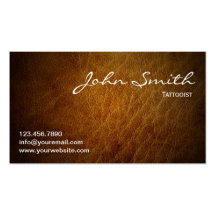 Tarjeta de visita de cuero con clase del artista d