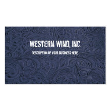 Tarjeta de visita de cuero equipada azul
