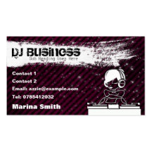 Tarjeta de visita de DJ [femenina] - adaptable