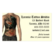 Tarjeta de visita de encargo del estudio del tatua