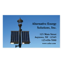Tarjeta de visita de energía solar