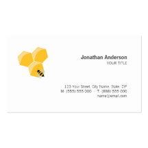 Tarjeta de visita de la abeja y del panal