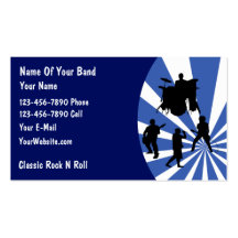 Tarjeta de visita de la banda de rock