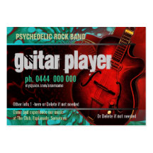 Tarjeta de visita de la banda del guitarrista
