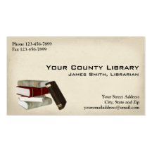 Tarjeta de visita de la biblioteca del bibliotecar