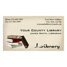 Tarjeta de visita de la biblioteca del bibliotecar