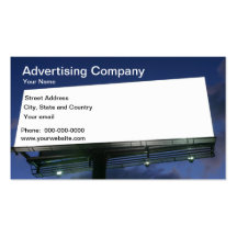 Tarjeta de visita de la compañía de publicidad